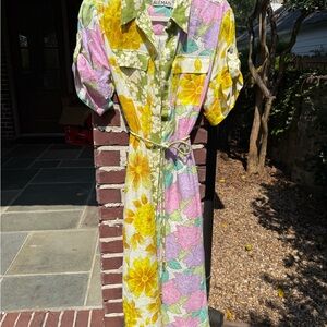 Alemais Vibrant Floral Long Sleeve Dress